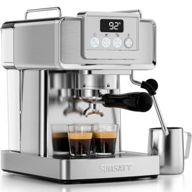 Imagem de SUMSATY Máquina de Café Expresso, Aço Inoxidável, 1.8L, 20 Bar, Vaporizador de Leite, Cappuccino, Latte, Espresso, Totalmente Automática