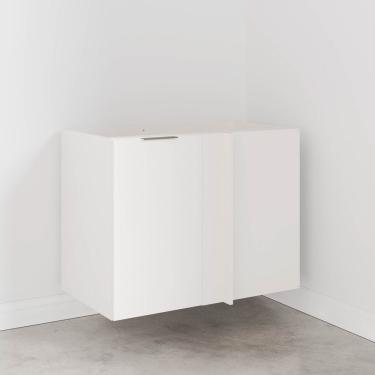 Imagem de Balcão De Canto Reto Sem Tampo Sem Rodapé Ipanema Cabecasa Madeiramadeira Branco/branco