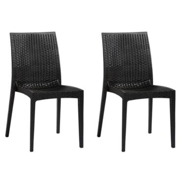 Imagem de Kit com 2 Cadeiras Ibiza Estrutura Em Polipropileno Fratini Preto