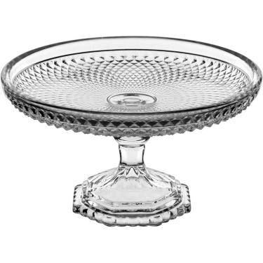 Imagem de Prato Bolo Boleira Redondo Home&co Com Pé Vidro 10x17x17cm Transparente