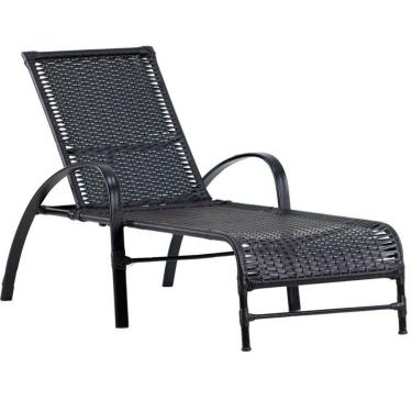Imagem de Espreguiçadeira Garden Em Alumínio Piscina Jardim C- Pintura Pedra Ferro
