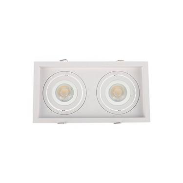 Imagem de Spot De Embutir Recuado Nordecor Flea Duo Para 2 Lâmpadas Par20 E27 Bivolt Branco 6333