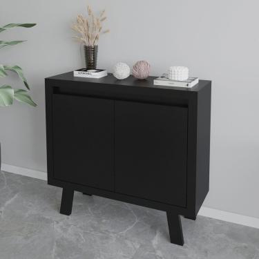 Imagem de Balcão Para Escritório 90cm Com 2 Portas E 1 Prateleira Me4147 Preto