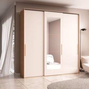 Imagem de Guarda Roupa 3 Portas De Correr London Carvalho Nature-off White