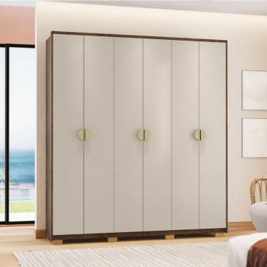 Imagem de Guarda Roupa Casal 6 Portas 4 Gavetas Noronha Imbuia-fendi
