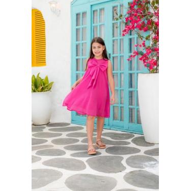 Imagem de Vestido Infantil Menina Com Laço Soltinho Sem Manga De Lese - KOPYTTA,