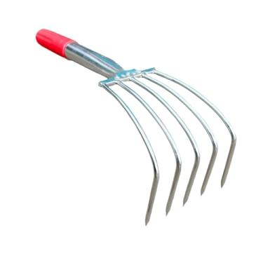 Imagem de IEUDNS Ancinho de mão, Ancinho de mão de jardim, Cultivador leve para soltar o solo, Ferramenta de jardinagem para gramados, pátios e jardins de praia, 5 Dentes