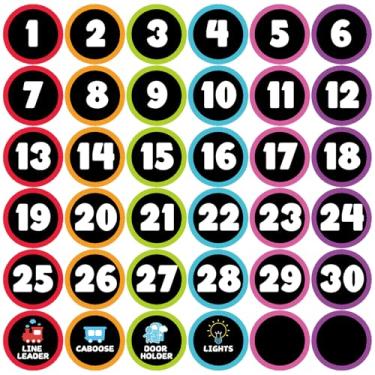 Imagem de Anwyll Line up Spots for Classroom Floor 36Pcs 4'' Number Stickers for Classroom Vinyl Line Up Floor Dot Sticker Floors Spots Markers Decal for Back to School Decor Kindergarten Preschool(Black&Color)