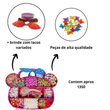 Imagem de Kit Maletinha Ursinho com 1.350 peças aprox.  Miçangas Coloridas Artes
