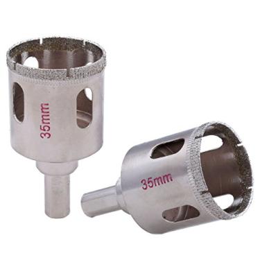 Imagem de 2 peças 20 – 50 mm diamante orifício serras granito broca revestido maçonaria ferramentas para pedra, DLSKKQ-35mm-2Pcs, Prata, Hole Diameter 35mm