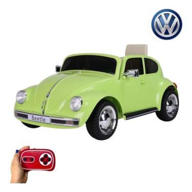 Imagem de Mini Carro Elétrico Infantil Volkswagen Beetle Fusca Verde 6v - Import