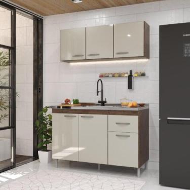 Imagem de Cozinha Modulada Compacta Fidelitá Suiça 2 Peças 6 Portas 1 Gaveta Sem