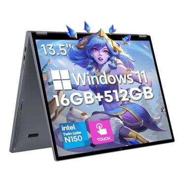Imagem de CHUWI FreeBook Laptop 2 em 1 de 13,5 polegadas, 16 GB LPDDR5 RAM 512 GB SSD, Intel N150 (até 3,6 GHz), FHD 2256 x 1504, SSD Expansão de 2 TB, laptops com tela sensível ao toque Windows 11, teclado