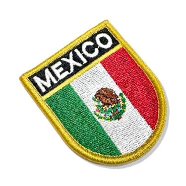 Imagem de BP0050E-011 Bandeira México Patch Bordado 5,7×6,8cm (B- Fecho de contato gancho.)