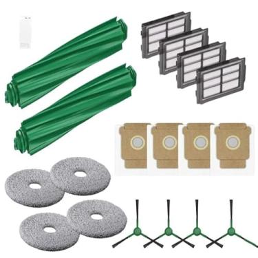 Imagem de YUYUEMI 18 peças para iRobot Roomba Plus 405/505 Combo Robot Vacuum com 2 escovas principais, 4 filtros, 4 panos, 4 escovas laterais, 4 sacos de poeira Roomba Plus 405 kit de vassoura