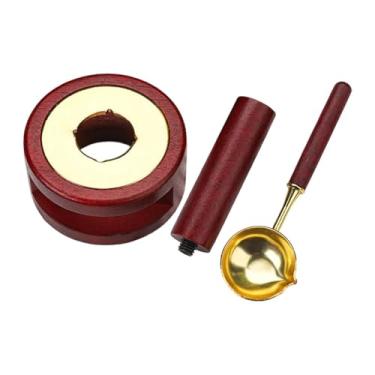 Imagem de CarpNettore Ferramenta de Selo para Derreter Contas, Forno de Fusão, Colher, Alça de Carimbo para Cartas de Convite, Conjunto de Alças de