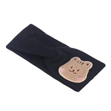 Imagem de Fafeicy Padrão de Desenho Animado Bandas de Cabeceira de Cabeça de Algodão Macio Super Elástico de Proteção de Cabeça para Crianças Crianças (BLACK)