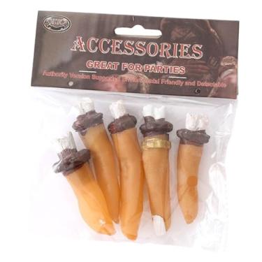 Imagem de YIJU Dedos decepados de Halloween, enfeites realistas e assustadores, acessórios de brincadeira para festas em quartos mal-assombrados, Cor de Carne
