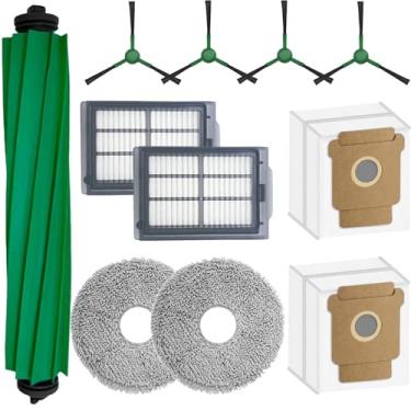 Imagem de Peças de reposição para iRobot Roomba Plus 505 Combo/Plus 405 Combo Kit de acessórios para aspirador de pó robô inclui 1 escova principal, 4 escovas laterais, 2 filtros, 2 esfregões, 2 sacos de poeira