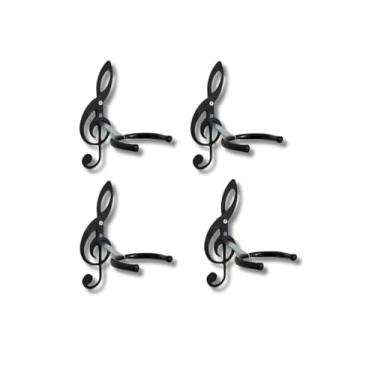 Imagem de Suportes De Violão PRETO Parede Guitarra Baixo Cavaquinho Viola Ukulele(4 UNIDADES)