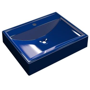 Imagem de Cuba Pia De Apoio Para Banheiro Azul Escuro Mpozenato