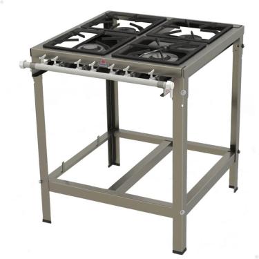 Imagem de Fogão Industrial Progás PMINOX-402F 4 bocas A Gás 2 Bocas Duplas e 2 Bocas Simples Sem Forno P37424