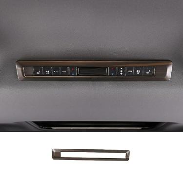 Imagem de ERIDANUS Acessórios automotivos adequados para Toyota Sienna 2025 2024 2023 2022 2021 acabamento da moldura do interruptor de ar condicionado traseiro (estilo madeira pêssego) ABS 1 peça