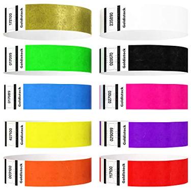Imagem de Pulseiras Tievek Heavier 7,5 mm – Goldistock Top 10 polegadas Pacote Variado – 3 1/4 polegada Bandas de braço – Verde, Azul, Vermelho, Amarelo, Laranja, Roxo etc. - Braçadeiras de festa tipo papel - Pulseiras para eventos