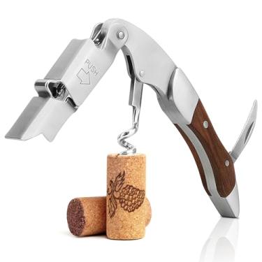 Imagem de Coosion Saca-rolhas de garçom, abridor de vinho profissional com cortador de alumínio, amigo do garçom, abridor de garrafa, acessório de vinho, removedor de tampa de aço inoxidável multifuncional com