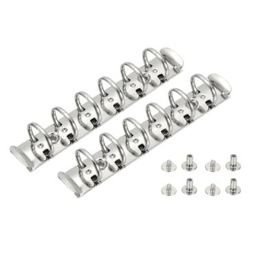 Imagem de PATIKIL A7 Mecanismos de fichário de 6 furos, 2 conjuntos de 2 anéis de substituição de 2 cm, agendador de fichário de folhas soltas com interruptores para organizadores, pasta de armazenamento de