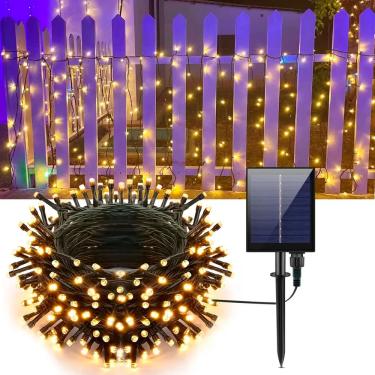 Imagem de Pisca Cordão Solar Natalino Externo 1000 LEDs Amarelo 100m
