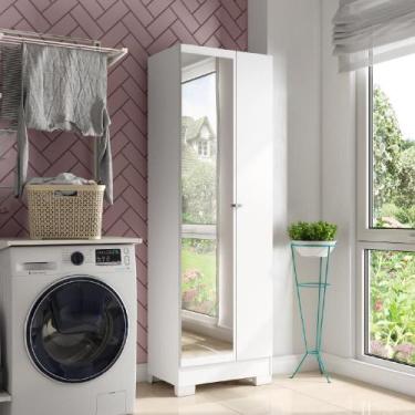 Imagem de Armário Utilitário Organizador 2 Portas Espelho Branco Carraro