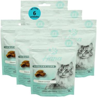 Imagem de Kit 6 Snacks Hana Healthy Life Cat Sensations Para Gatos Adultos 60g