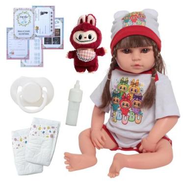 Imagem de Bebe Reborn Silicone Princesa Pode Molhar Com Pelúcia Itens - Cegonha 