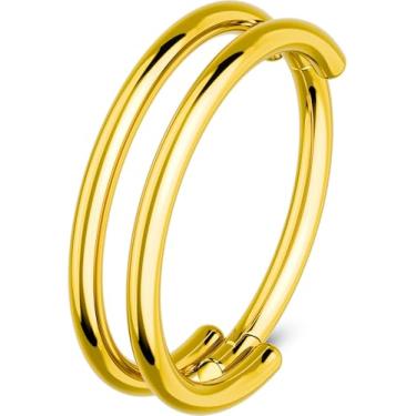 Imagem de OUFER Anéis de nariz, argola de 20 g com fileiras duplas para mulheres, aço cirúrgico 316L, segmento articulado, piercing de cartilagem, diâmetro interno 6/7/8 mm cartilagem torre hélice lóbulo tragus