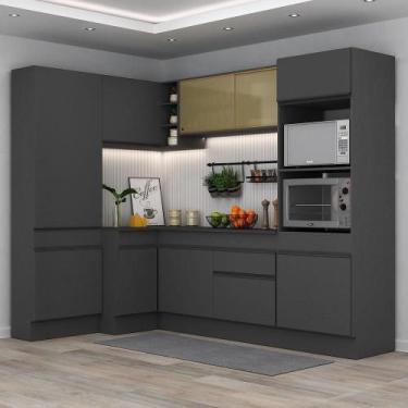 Imagem de Armário De Cozinha Completa De Canto Preto - MULTIMOVEIS