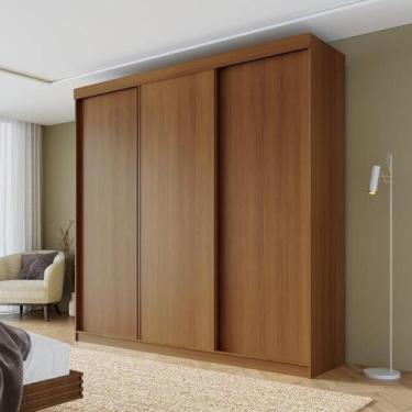 Imagem de Guarda Roupa Casal 3 Portas de Correr Lisas Samambaia Cabecasa Madeira