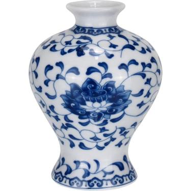 Imagem de Vaso Decorativo Enfeite Redondo Home&co Cerâmica 11x8cm Azul