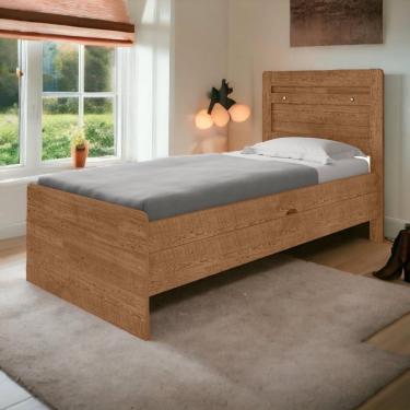 Imagem de Cama Baú Larissa Solteiro Naturale Com Colchão Framar