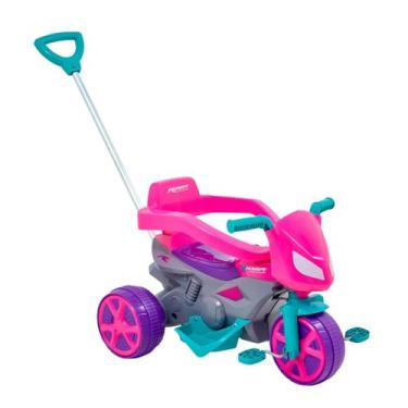 Imagem de Triciclo Moto Motinha Rider Infantil Brinquedo Com Pedal e Empurrador 