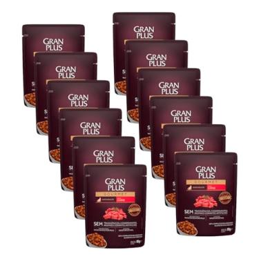 Imagem de Granplus Sachê Gatos Adultos Gourmet Sabor Carne 85g 12 Unid