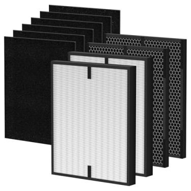 Imagem de Pacote com 10 filtros de substituição compatíveis com AD3000, 3000M, purificadores de ar da série 3000Pro Air, pacote com 2 Fliter, 2 pacotes de carvão ativado, 6 pacotes de pré-filtros