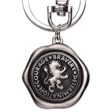 Imagem de Harry Potter Chaveiro de estanho com selo Grifinória – Chaveiro Harry Potter House Crest