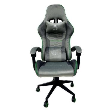 Imagem de Cadeira Gamer Ergonômica Escritório Cinza Com Verde
