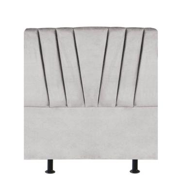 Imagem de Cabeceira Estofada Bélgica 100cm Solteiro Para Cama Colchão Box Quarto Suede Cinza Claro - Aurora Line