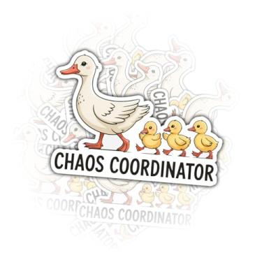 Imagem de (3 peças) Adesivo Chaos Coordinator, decalque de vinil de pato de borracha amarelo engraçado para garrafa de água, caderno, capa de telefone, presentes para professores, amigos, amigos e colegas de
