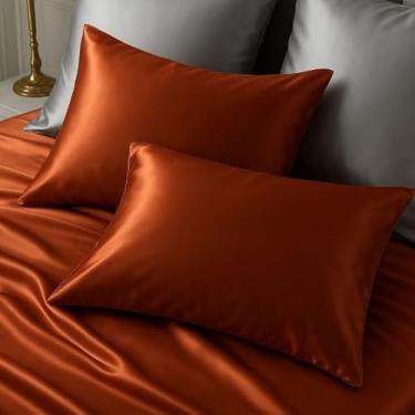 Imagem de Kit 6 Fronhas de Cetim Anti Frizz 48x68cm Premium – Fronha para Cabelo e Pele Macia (Terracota)