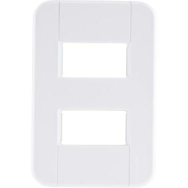 Imagem de Placa 2 Postos Afastados 4x2 Tramontina Tablet Branca Tramontina