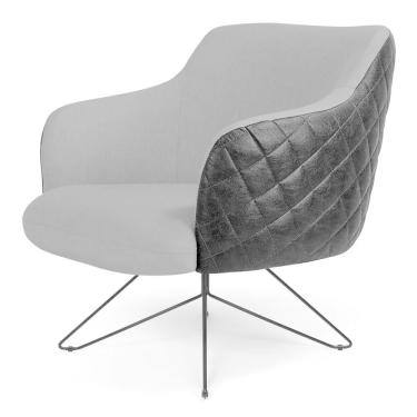 Imagem de Poltrona Decorativa Jade C-416 Corano/linho Cinza Escuro - Domi