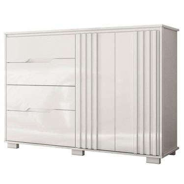 Imagem de Cômoda Sapateira Texas Branco Brilho - Moval